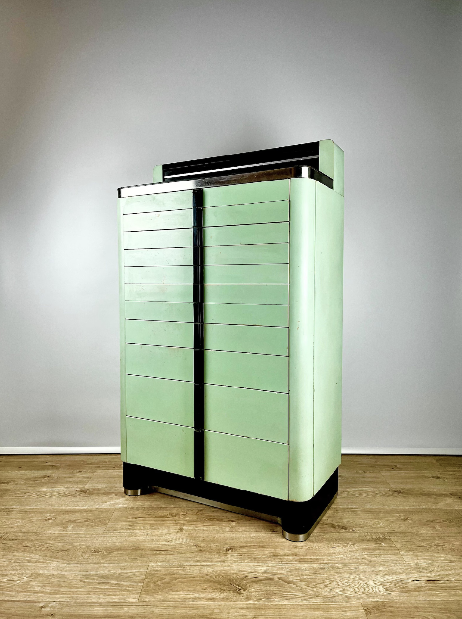 Exceptional 1930s Art Deco Dental Medical Cabinet, by The American Cabinet Co.