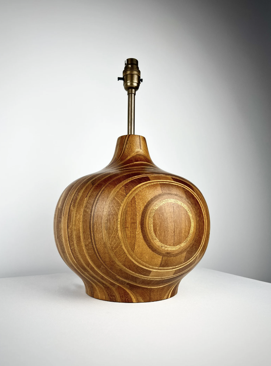 Large and Exceptional 1960s Mixed-Wood Lamp Base