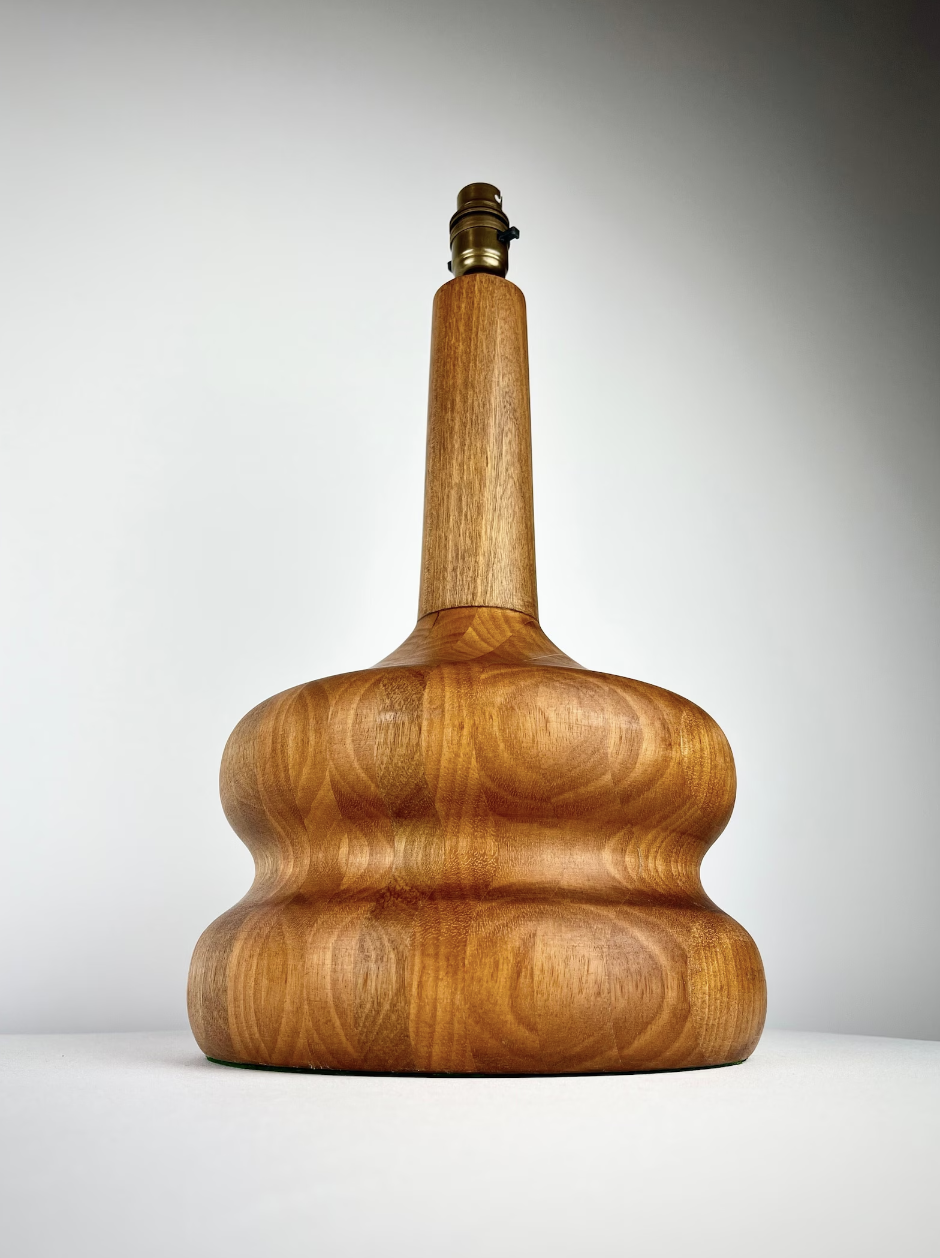 Large Mid-Century Stave Wood Lamp Base