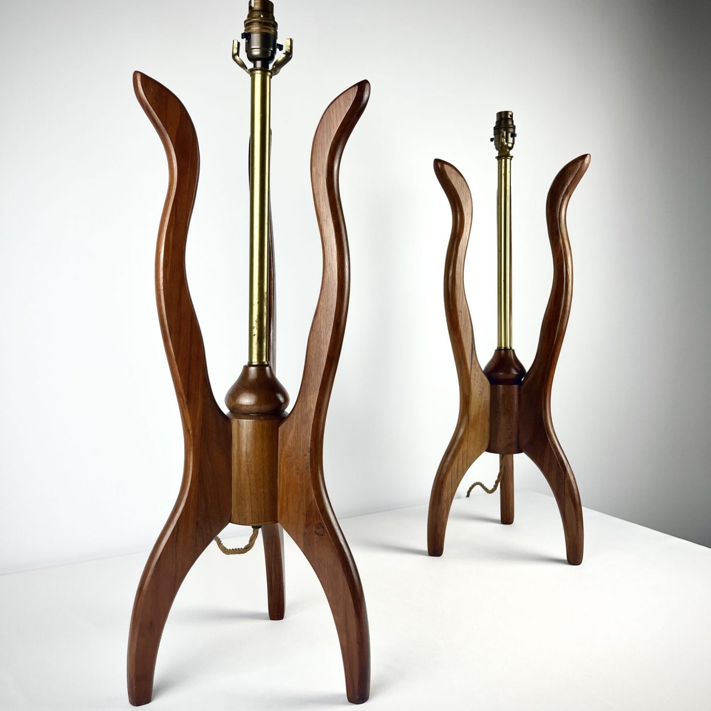 Large Sculptural Pair of Mid-Century Table Lamps