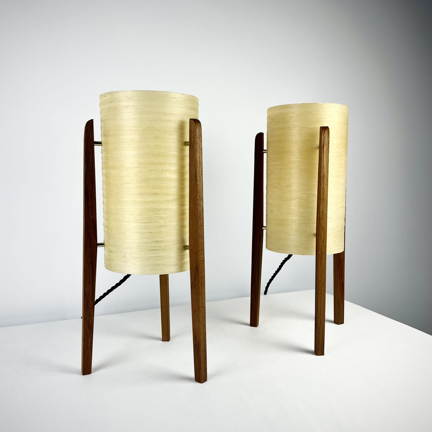 Stellar Pair of Mid-Century Rocket Table Lamps