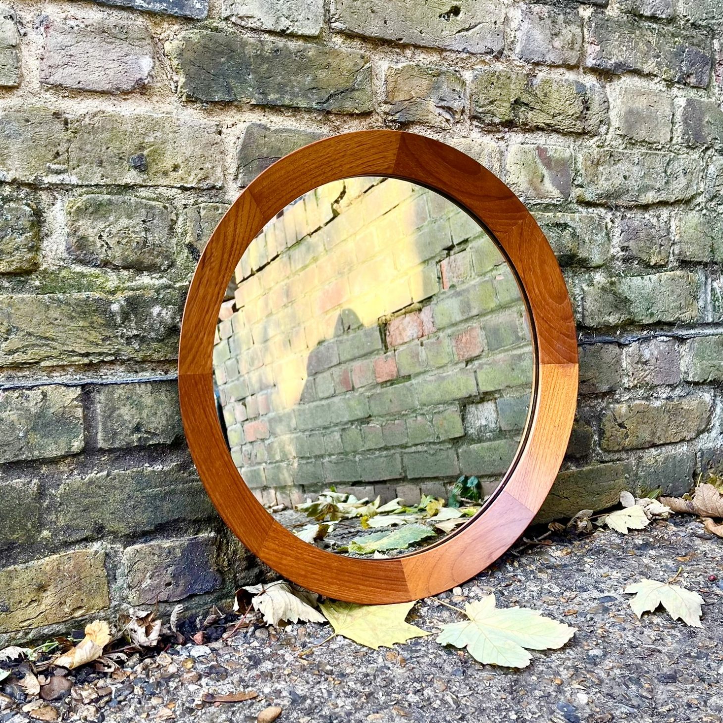 Fine Danish Teak Framed Wall Mirror, 1960s