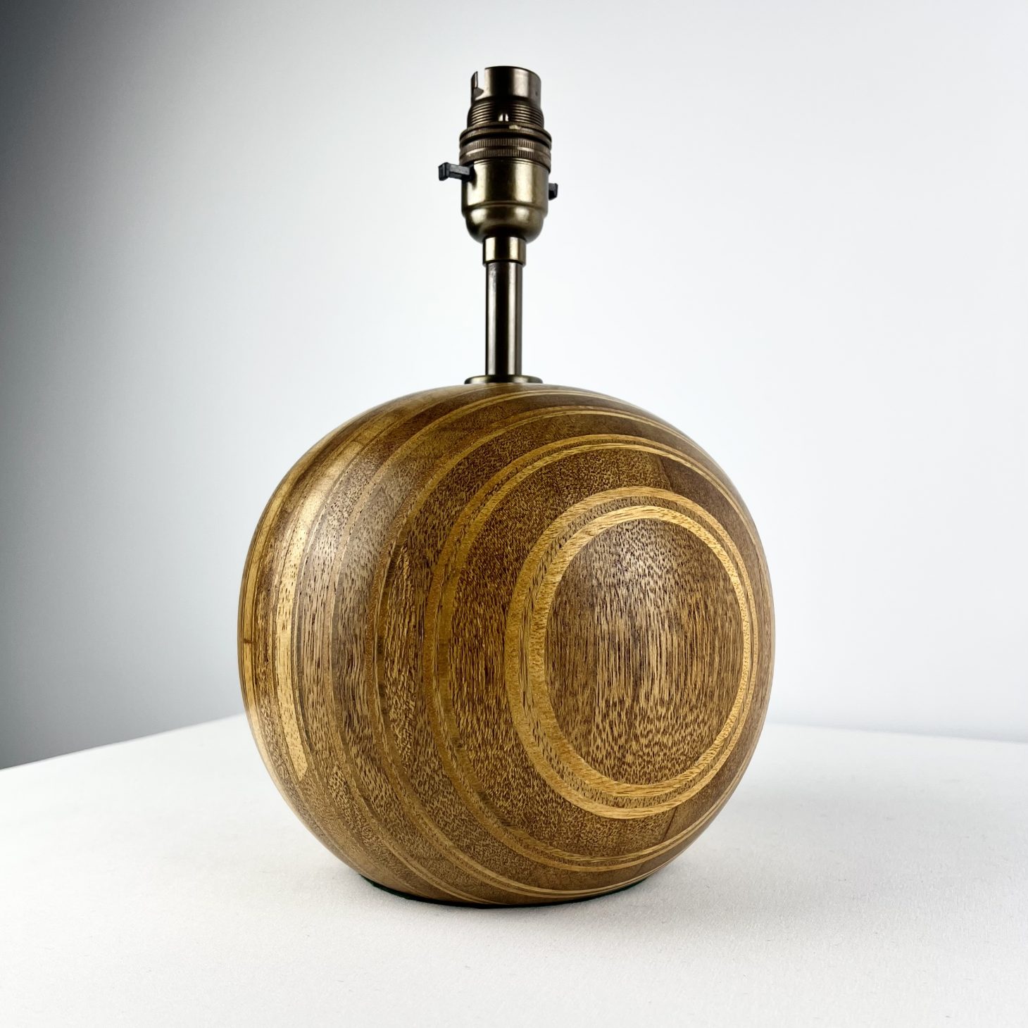 Striking Mid-Century Mixed Wood Ball Lamp, 1960s