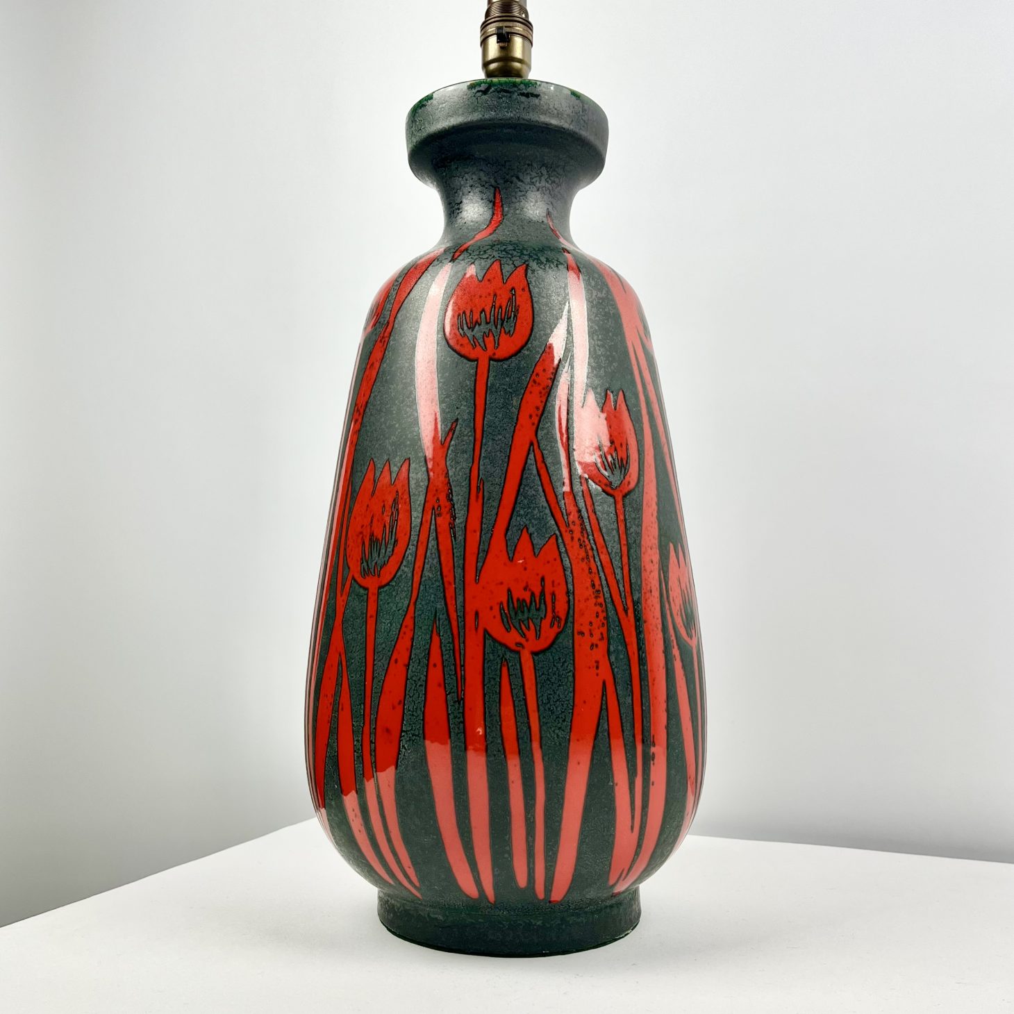 Exceptional and Large Ceramic Tulip Lamp, Italian 1960s