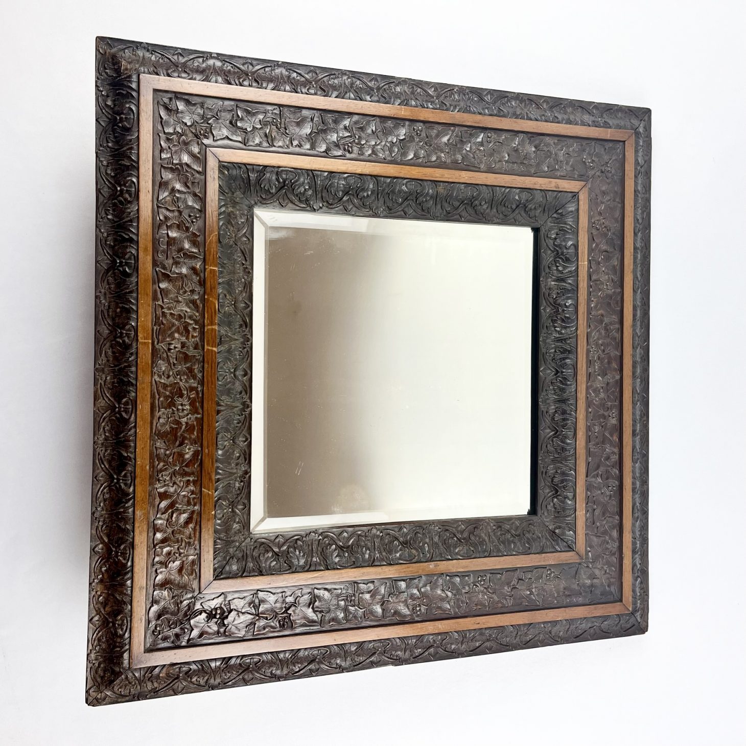 Intricately Carved Antique Mirror, European 19th Century