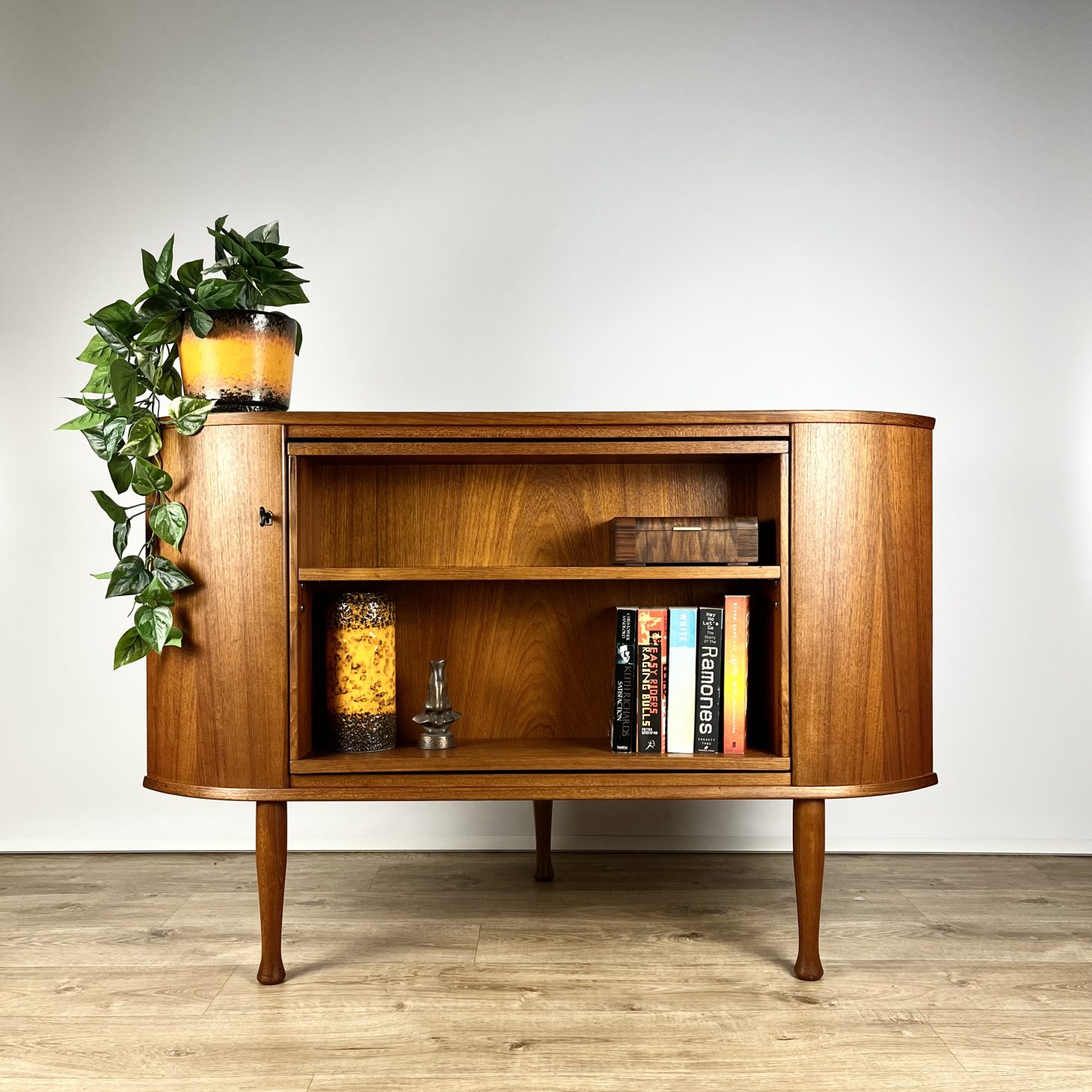 Ingenious 1960s Teak Drinks Cabinet, Mobelfabrikken Sola Norway
