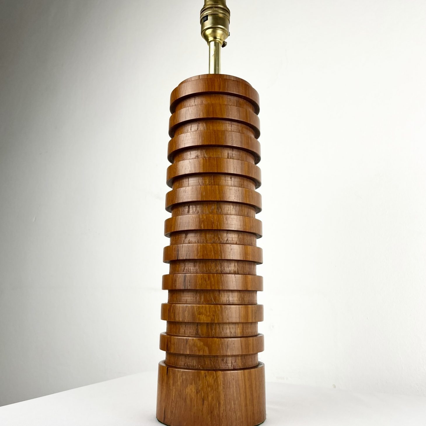 Sculptural 1960s Turned Teak Lamp Base