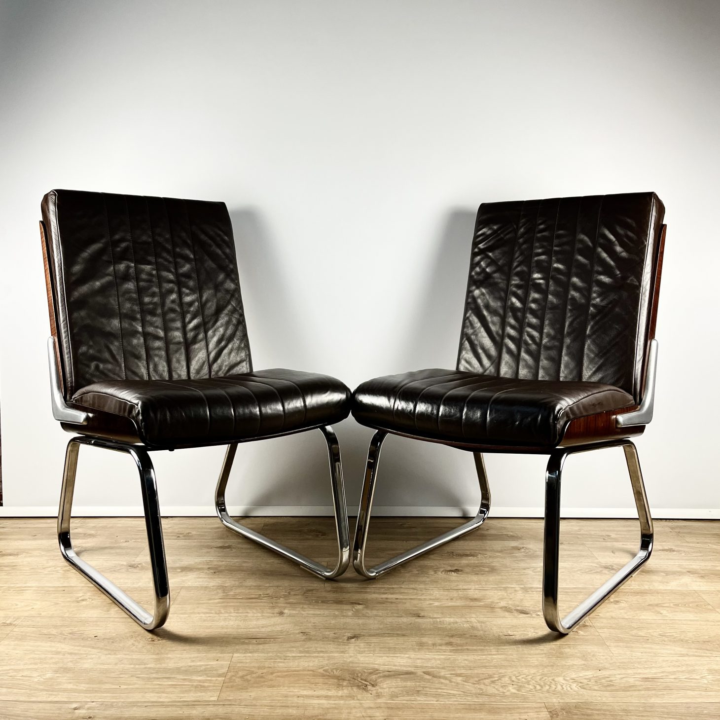 Super Slick Pair of Gordon Russell Chairs, British 1980s
