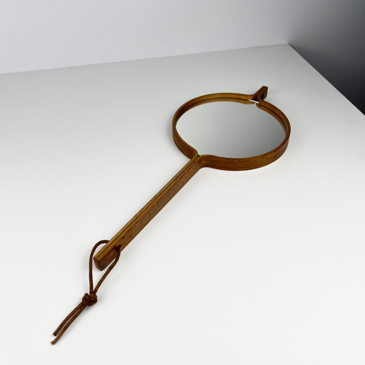 Bech & Starup Bent Plywood Hand Mirror, Danish 1960s
