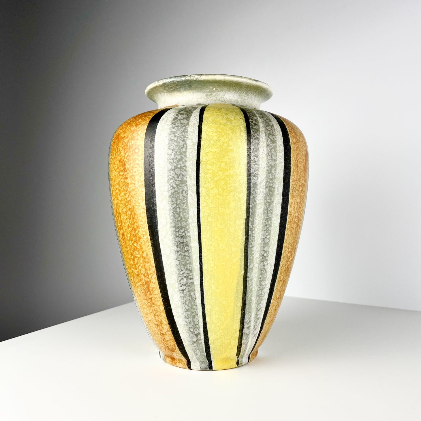 Vibrant Hand Painted 1950s West German Vase