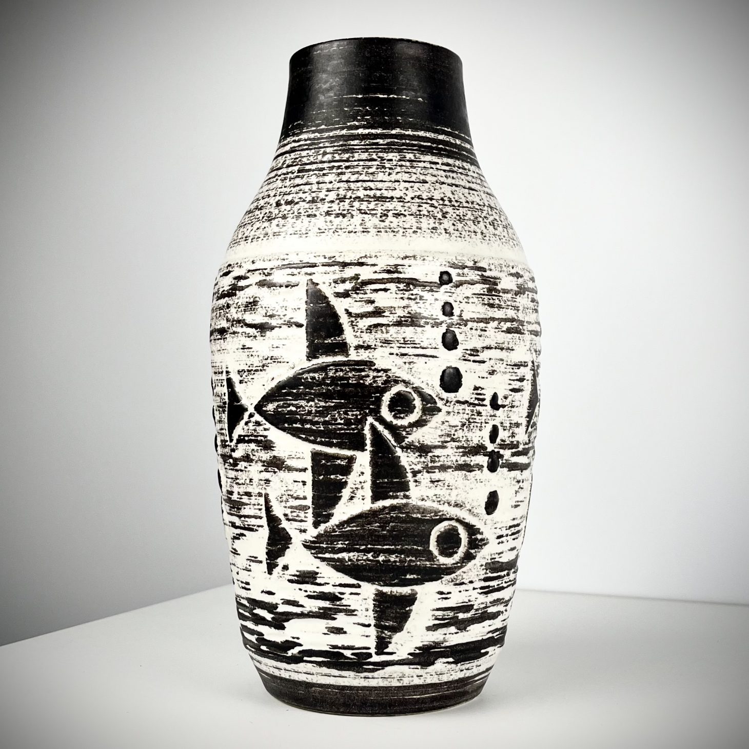 Girmscheid Keramik Modernist Fish Vase, West German 1950s