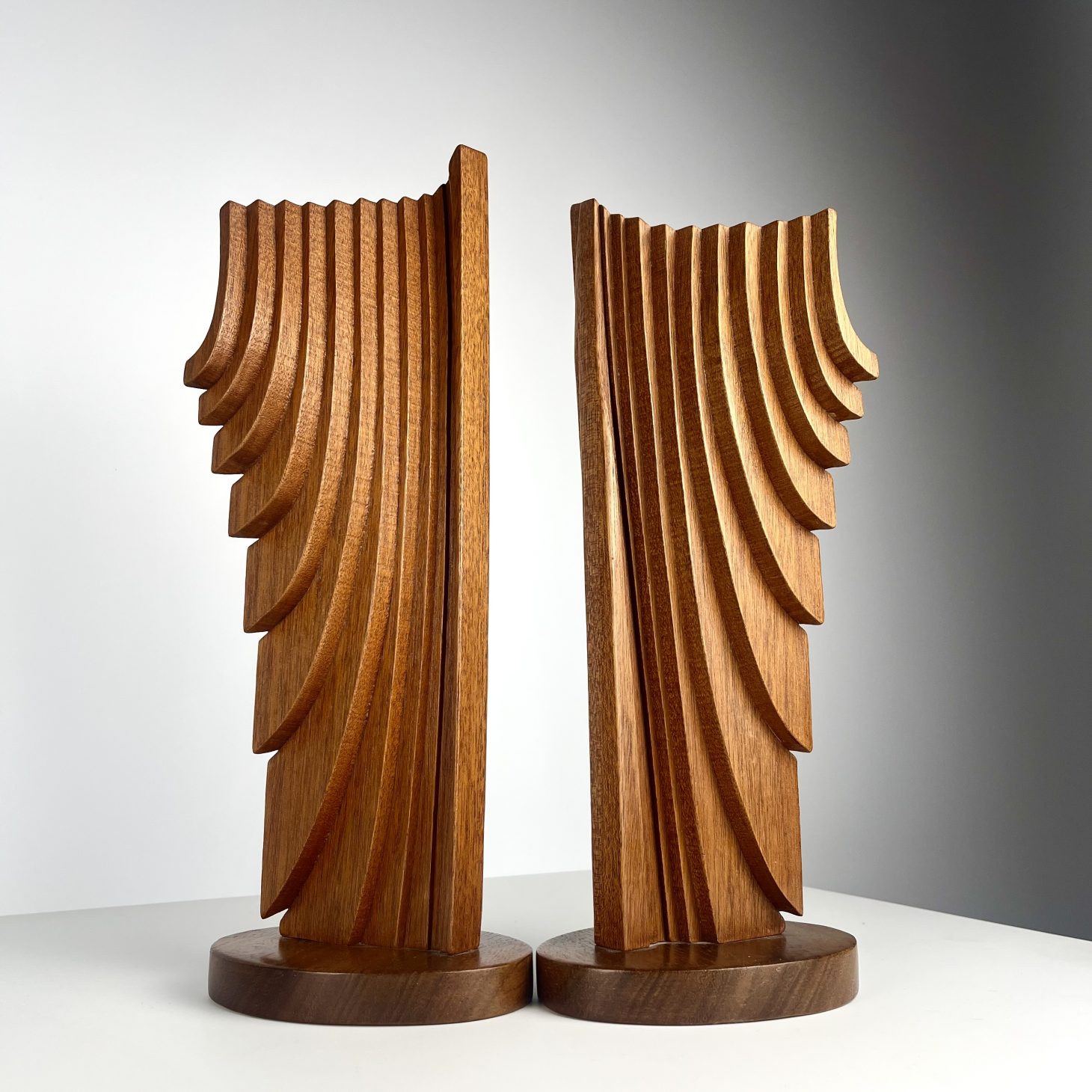 Brian Willsher Teak Sculpture in Two Parts, Signed & Dated 2000