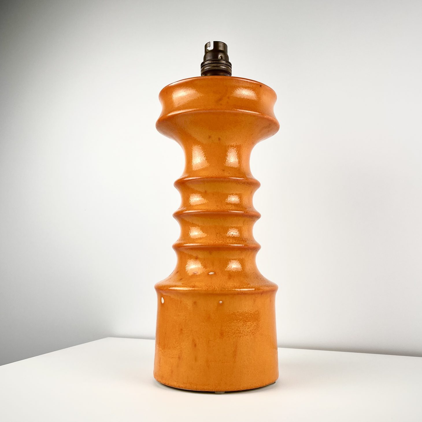 Vibrant Orange Jasba Keramik Lamp Base, West German 1970s