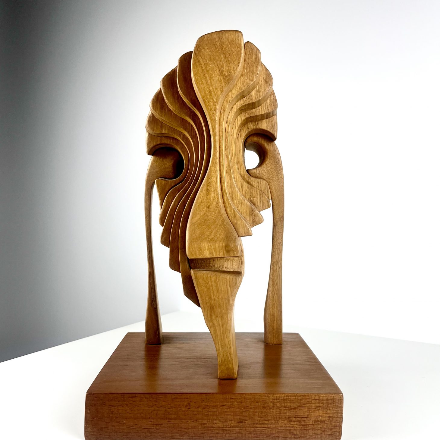 Brian Willsher Interlocking Mask Sculpture, Signed & Dated 1999