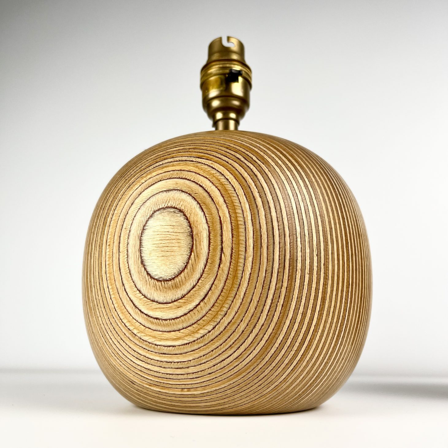 Tactile Mid-Century Mixed Wood Apple Lamp Base