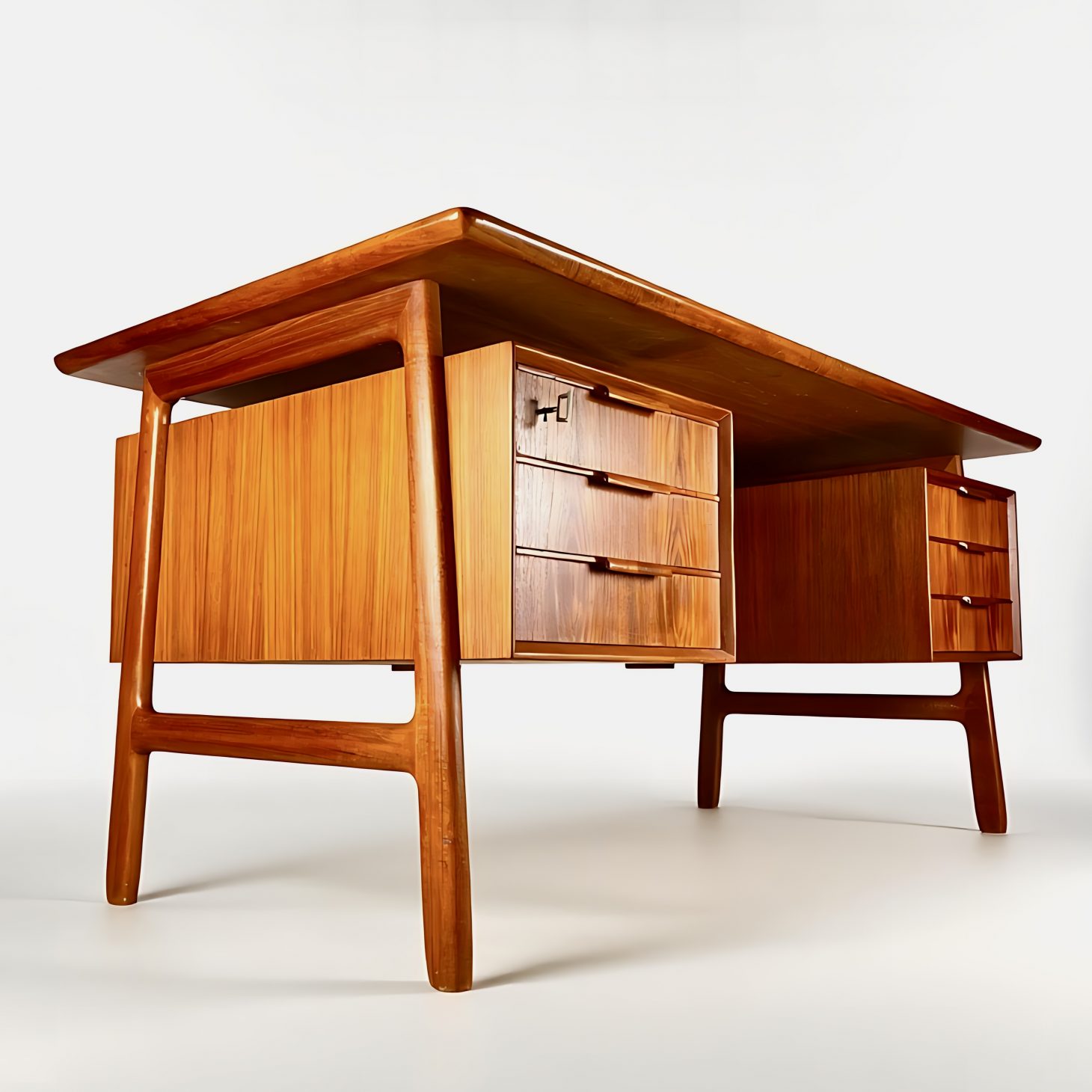 Gunni Omann for Omann Jun Executive Teak Desk, Danish 1960s